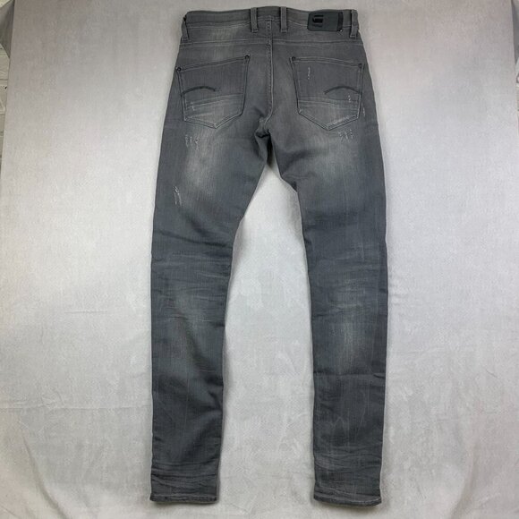 G Star Raw Mens Pants 33 Gray Jeans Revend Super Slim Distressed Faded 33x36 - Picture 10 of 13